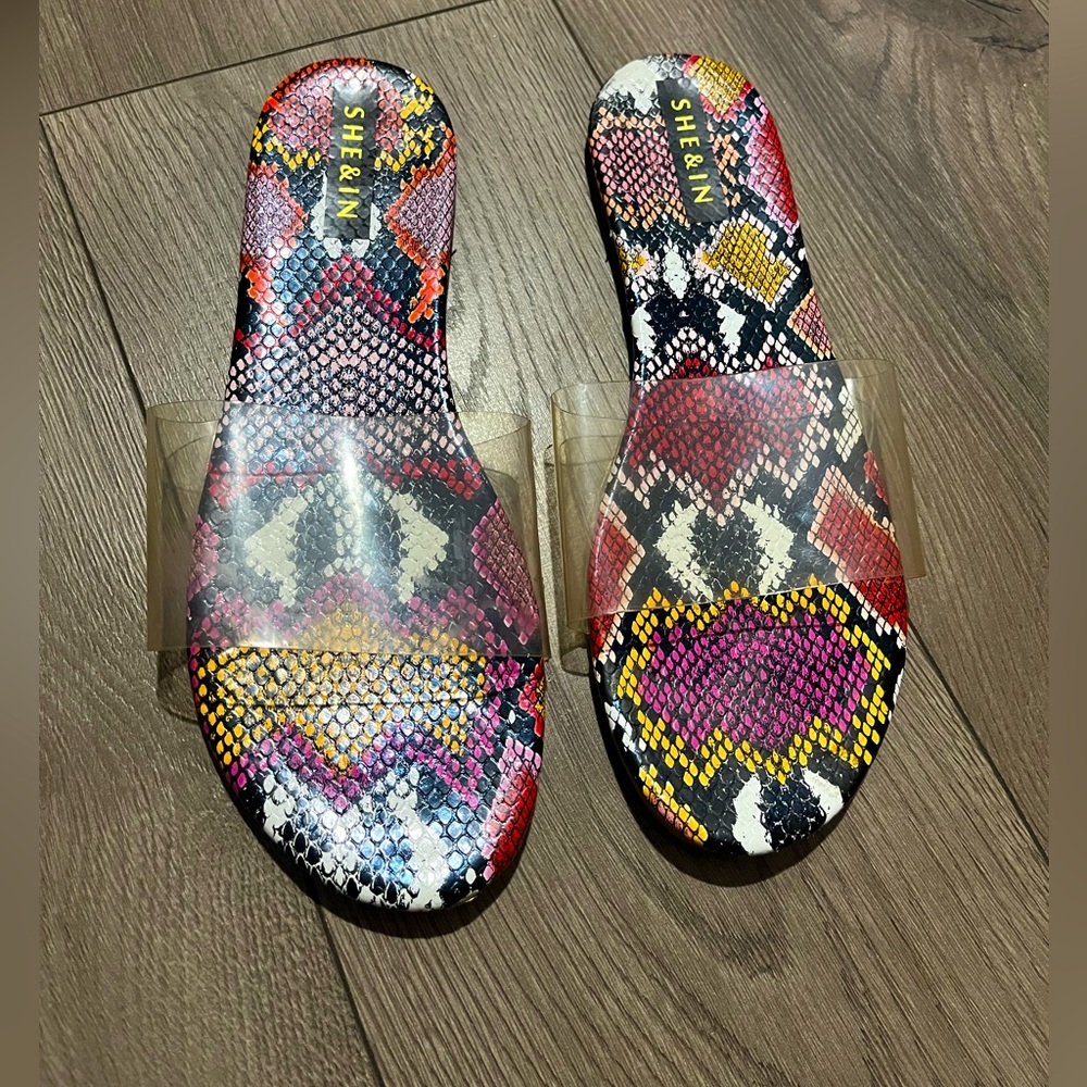Clear Snake Skin Sandals